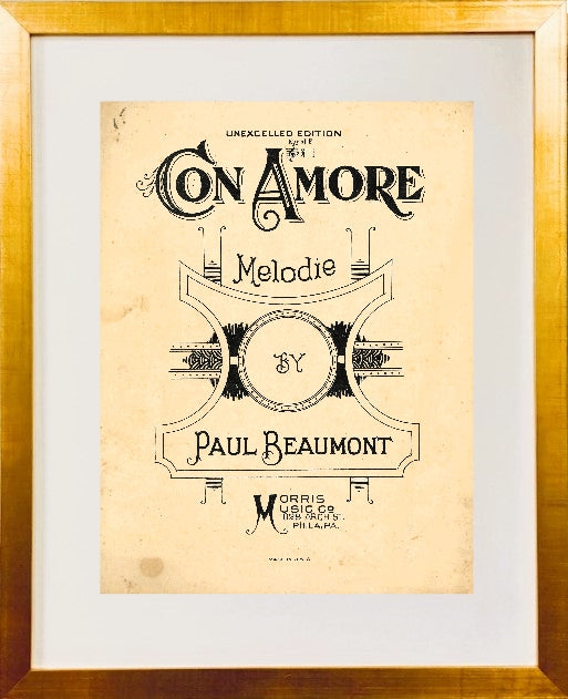 "Con Amore" Framed Print, Available with a gold or silver frame.
