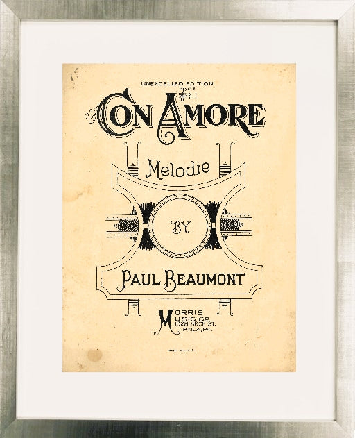 "Con Amore" Framed Print, Available with a gold or silver frame.